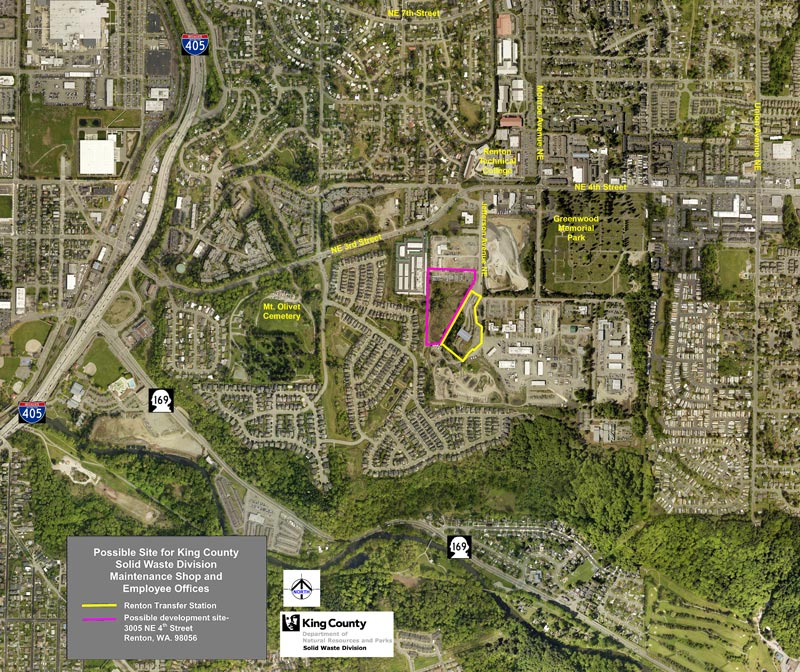 Possible development site (3005 NE 4th Street, Renton) for King County Solid Waste Division support facilities