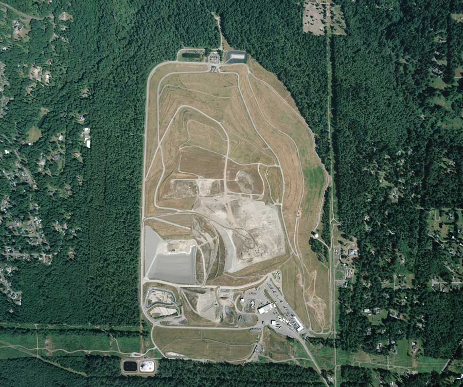 Aerial view of Cedar Hills Regional Landfill