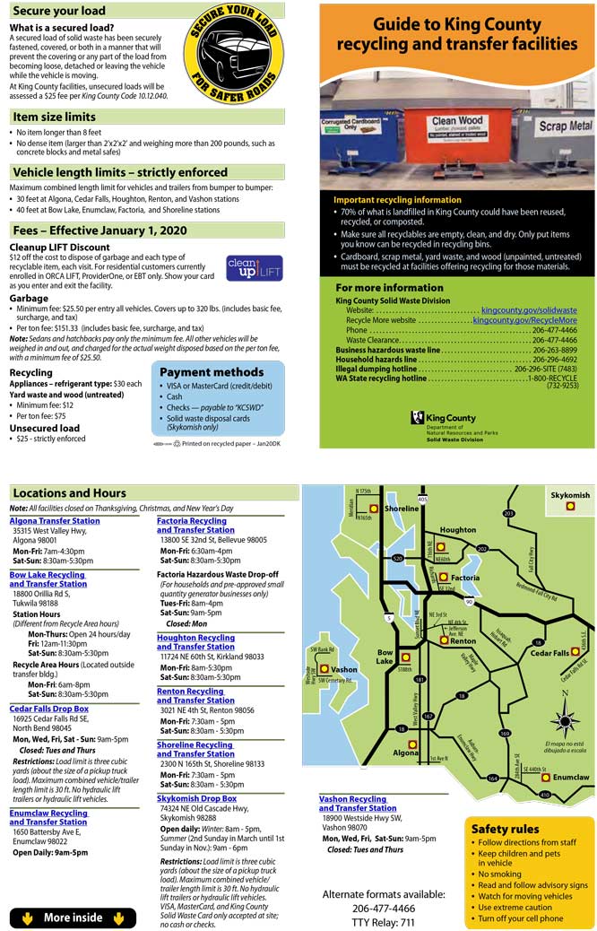 Your Guide to King County Solid Waste Recycling and Transfer Facilities