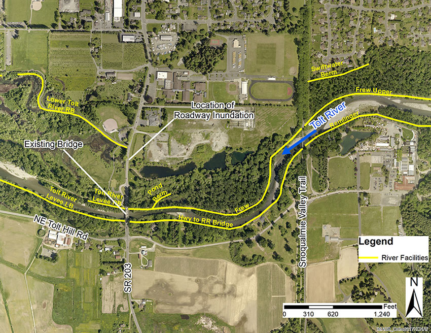 aerial map of SR 203 study area