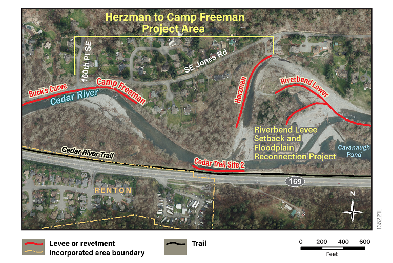 Herzman to Camp Freeman Project area map