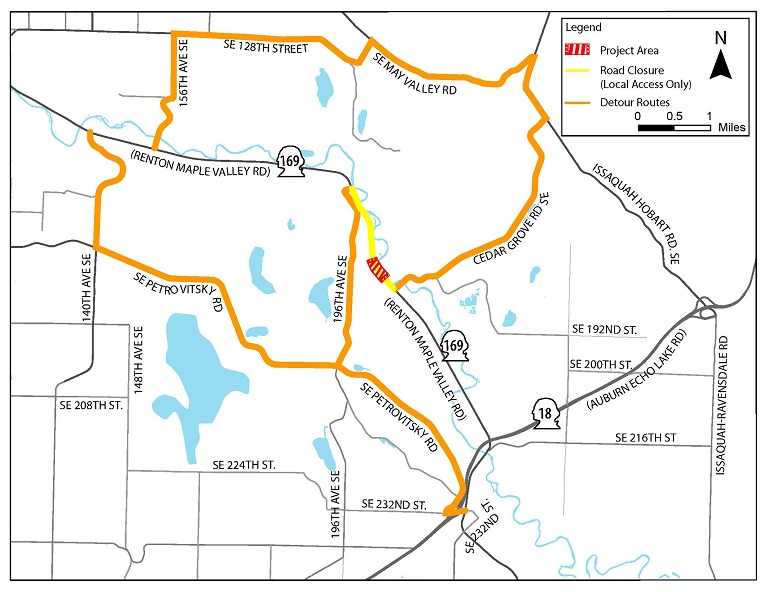 Detour map during SR 169 closure