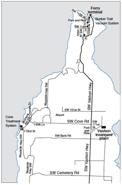 Detail map of Vashon Island