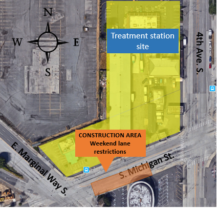 Crews will be working on an underground vault on South Michigan Street that will be used to make connections to the new treatment station site.