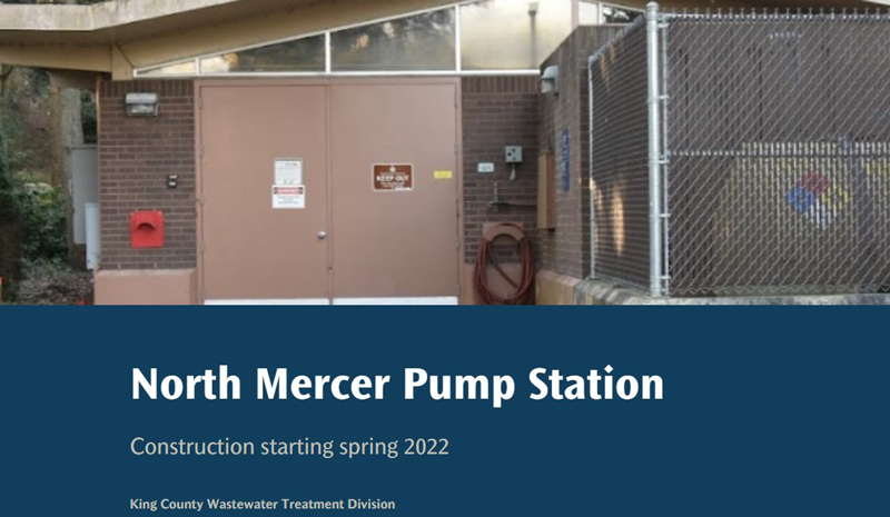 Entrance to North Mercer Pump Station. Click Storymap: learn more about Area 1 (North Mercer Pump Station).