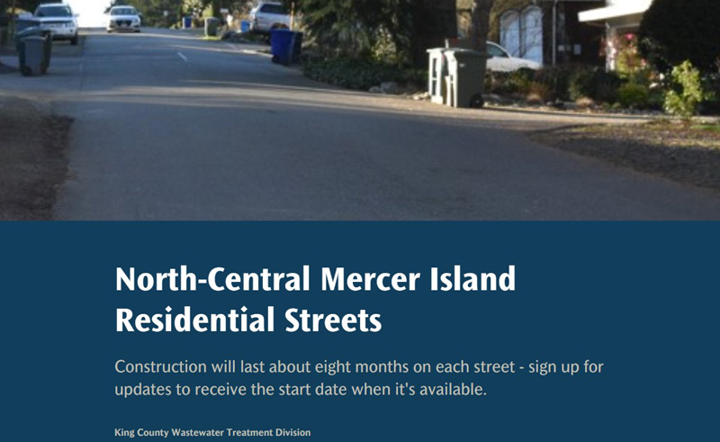 View along a residential street. Click Storymap: learn more about Area 2 (North-central Mercer residential streets).