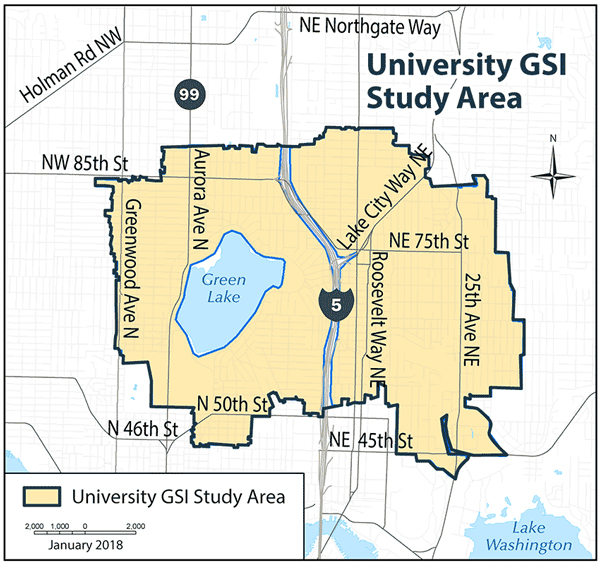 Study area is near Green Lake, Seattle