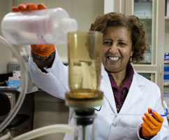 King County staff performing laboratory test