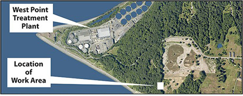 Location of the work area in relation to West Point Treatment Plant