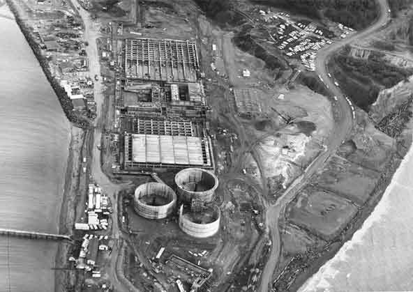 Image of west point treatment plant looking east. Photo taken in 1965.