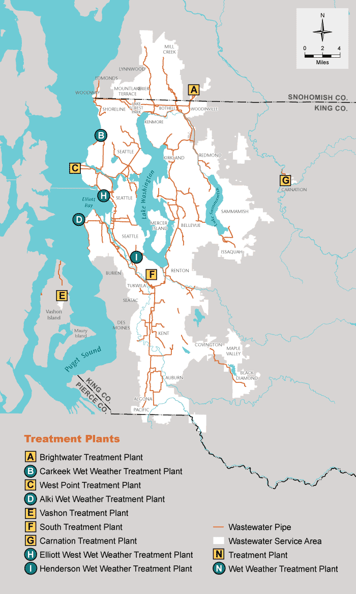Map of service area and facilities