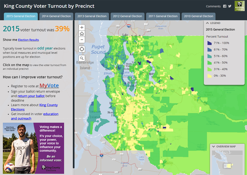 Voter turnout mapping application