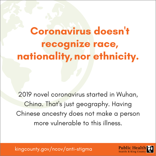 Coronavirus doesn't recognize race, nationality, nor ethnicity.