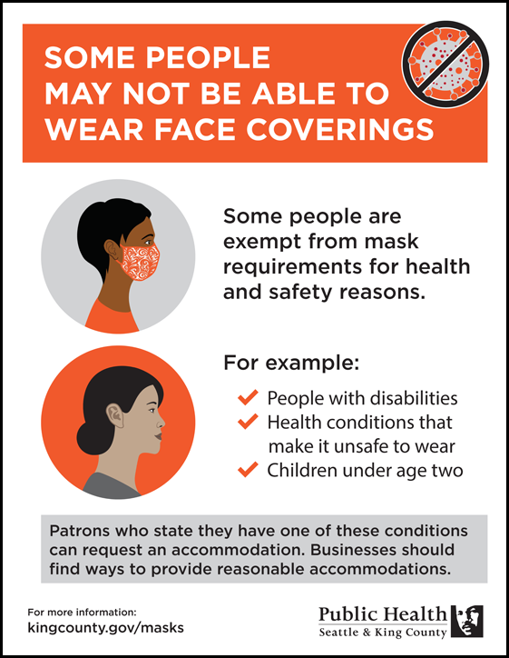 Some people may not be able to wear face coverings