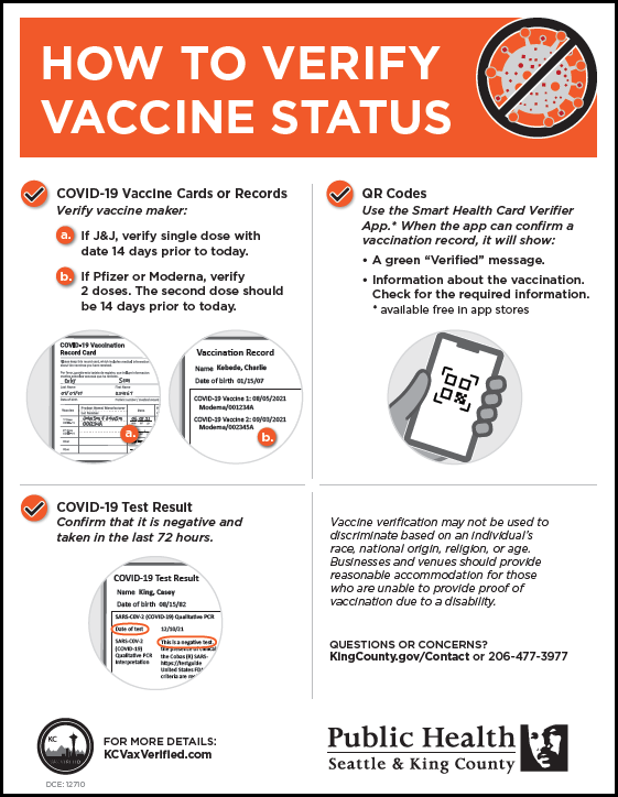 vaccination verification king county