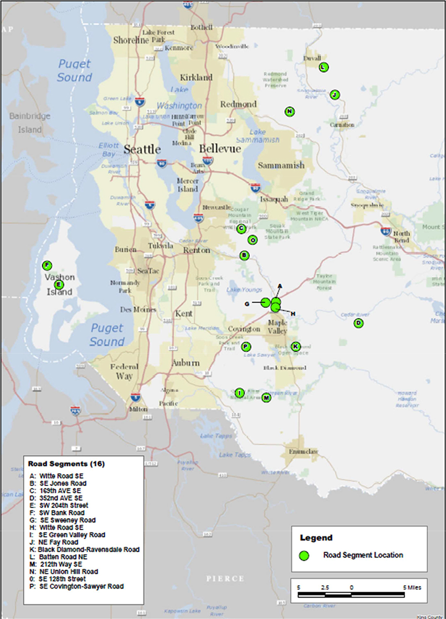 High friction surface treatment project locations map.