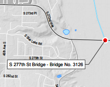 S 277th Street Bridge project location map.