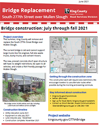 S 277th Street Bridge flyer, June 2021.