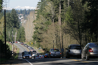 Traffic in unincorporated King County.
