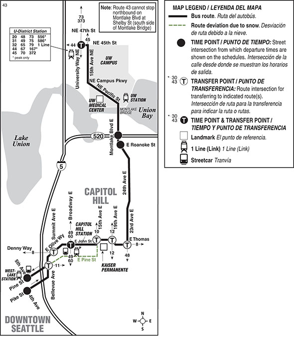 Map for Route 43
