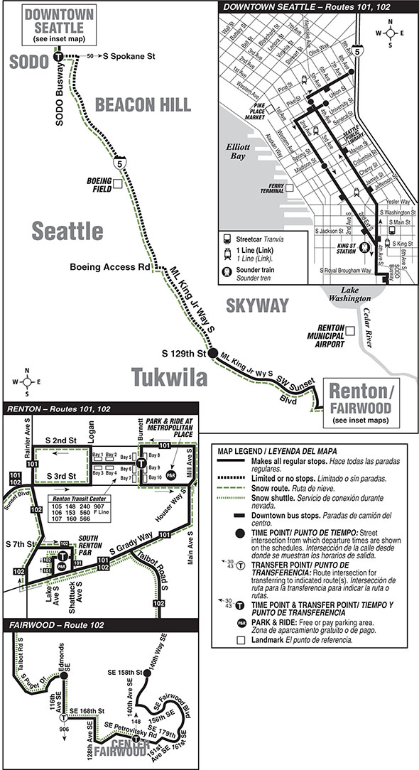 Map for Route 101
