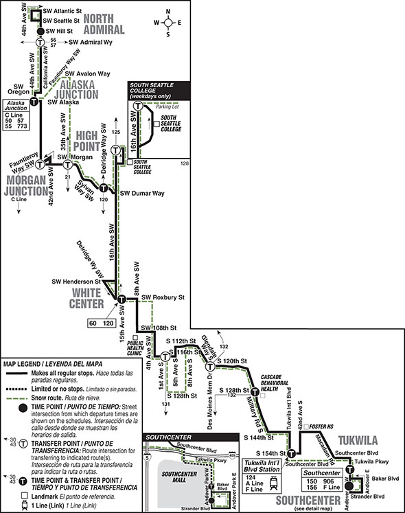 Map for Route 128