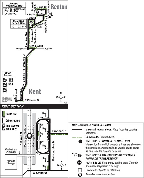 Map for Route 153