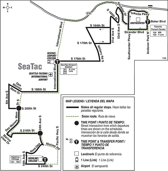 Map for Route 156
