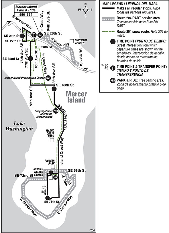 Map for DART Route 204