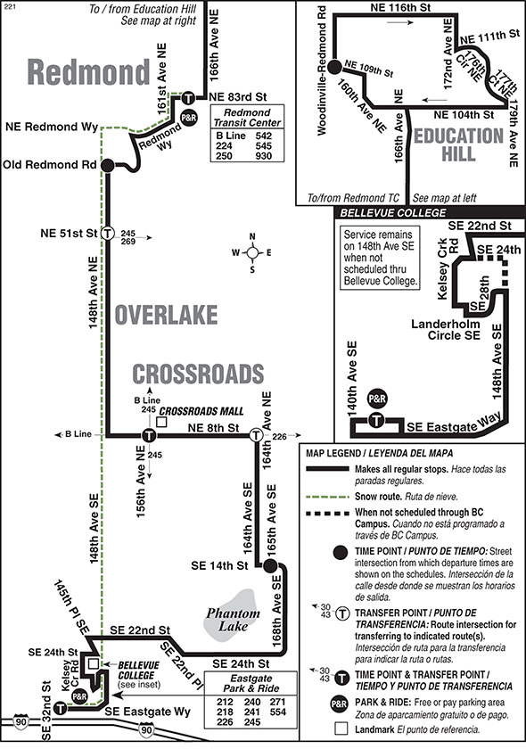Map for Route 221