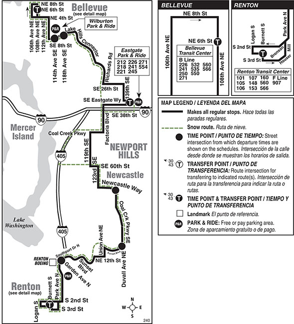 Map for Route 240