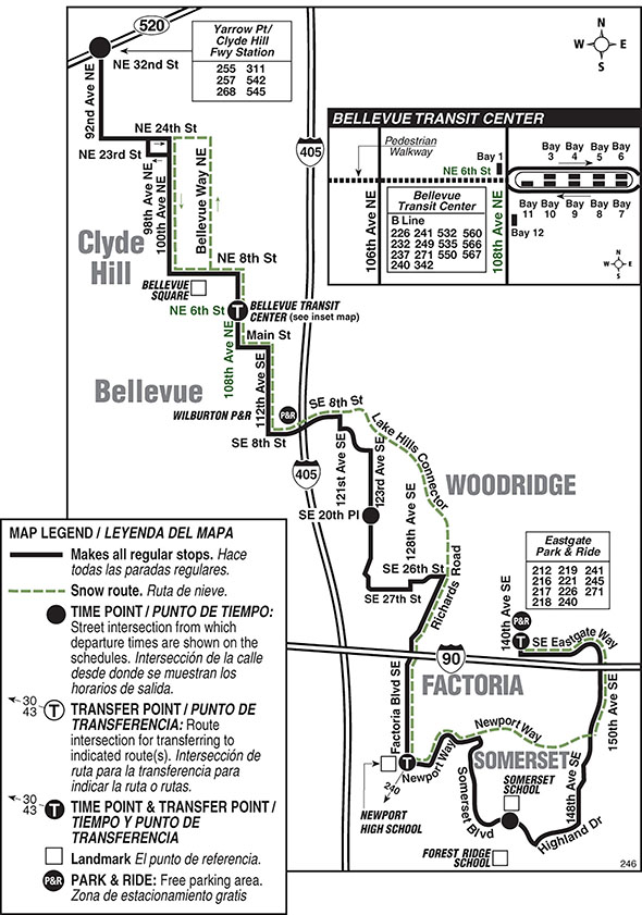 Map for Route 246