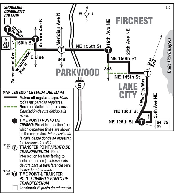 Map for Route 330