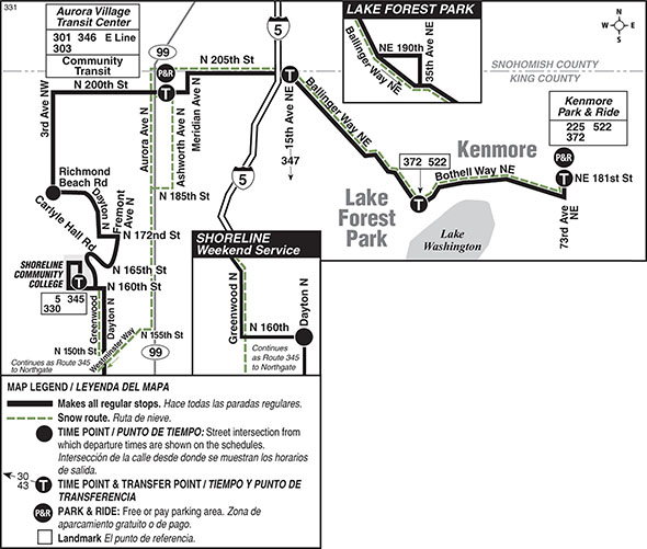 Map for Route 331