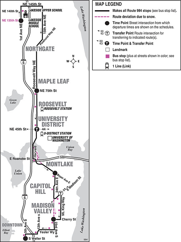 Map for Route 984