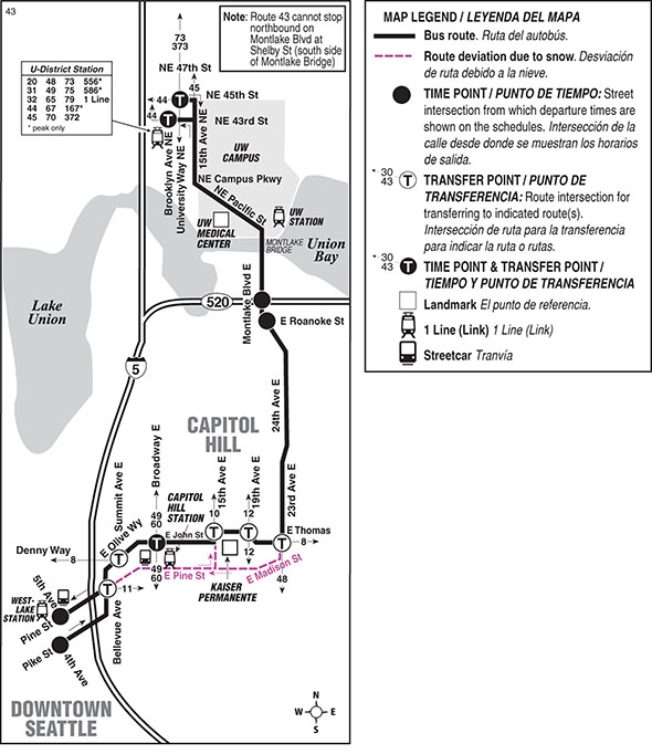 Map for Route 43