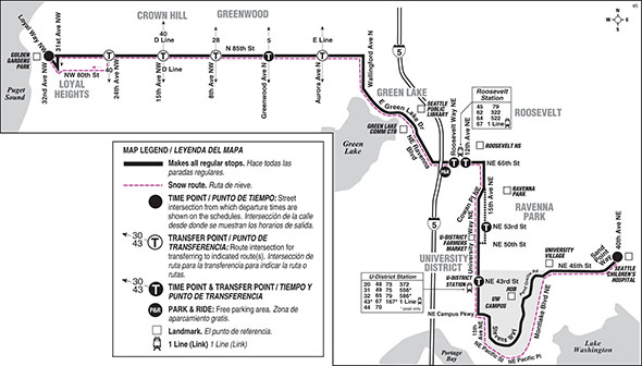 Map for Route 45