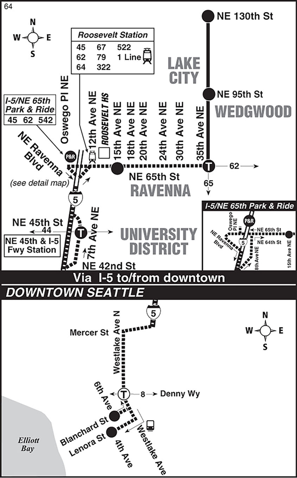 Map for Route 64