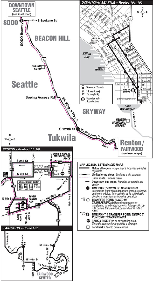 Map for Route 101