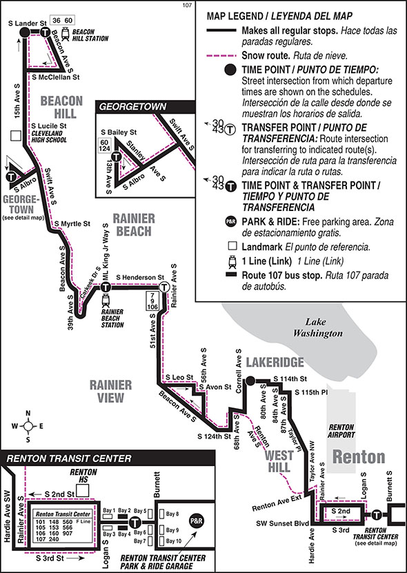 Map for Route 107
