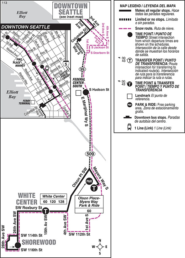 Map for Route 113