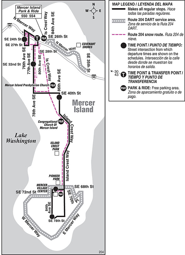 Map for DART Route 204