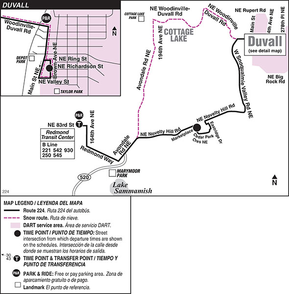 Map for DART Route 224