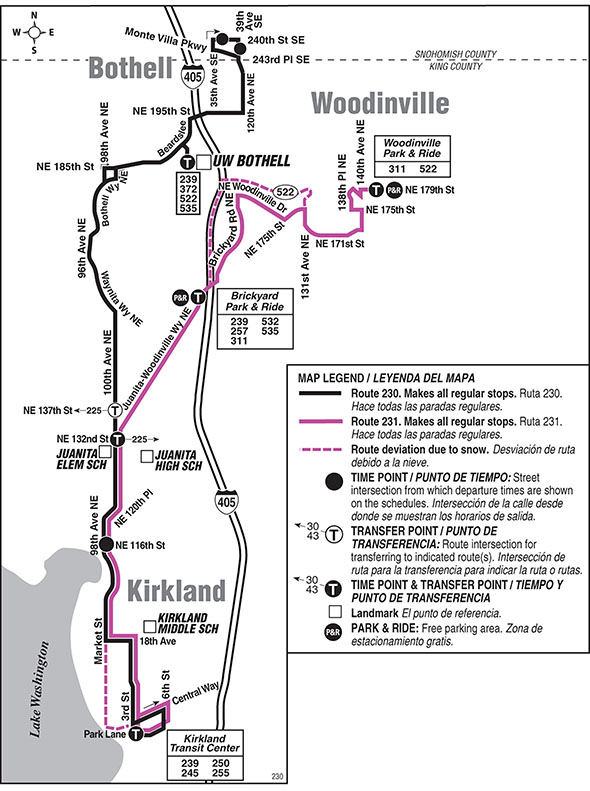 Map for Route 230