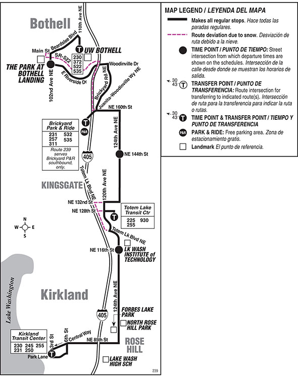 Map for Route 239