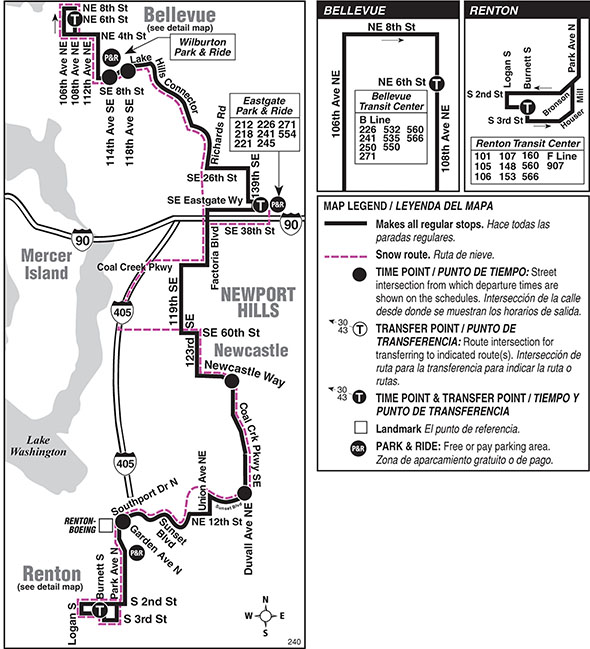 Map for Route 240