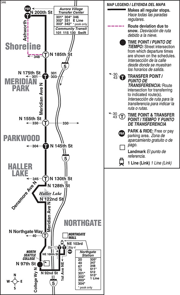 Map for Route 346