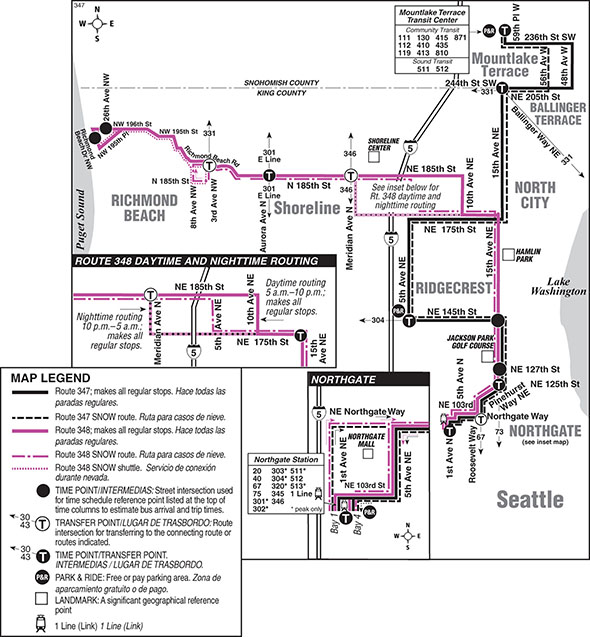 Map for Route 348