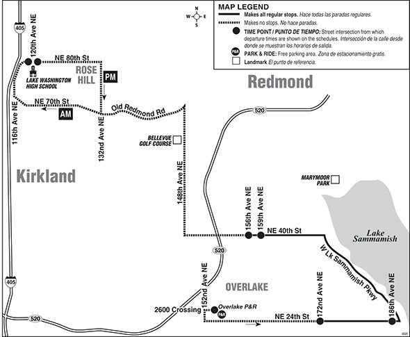 Map for Route 895
