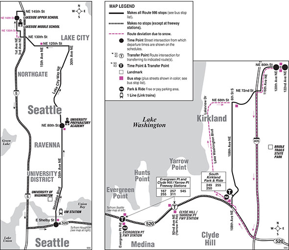 Map for Route 986